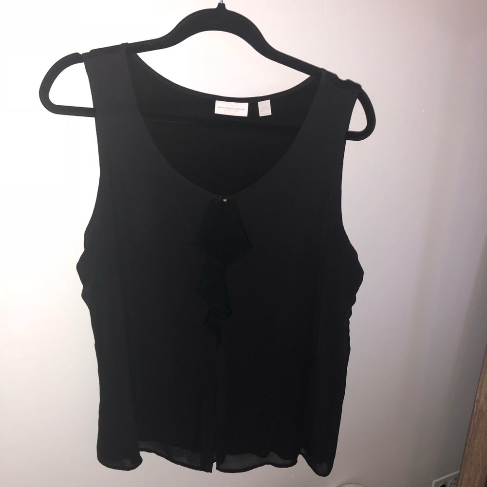 Black ruffle blouse